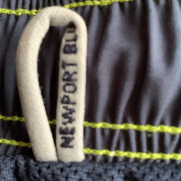 Men’s Newport Blue swim trunks.  Blue with green accents.  Size Large. - Picture 2 of 6